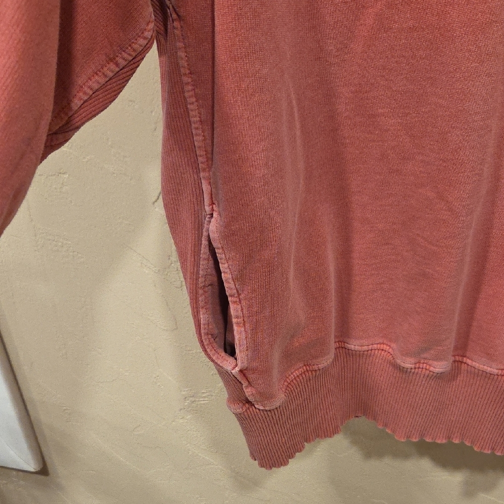 Zenana Washed Coral Pullover Sweatshirt Crewneck Long Sleeve Size S - Picture 3 of 5